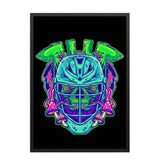 Hobo Lax Tilt lacrosse poster featuring neon skull wearing lacrosse helmet with psychedelic purple green and pink colors